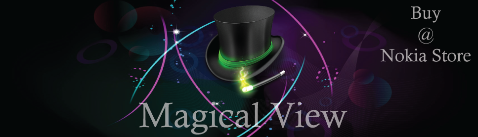 Magical View promotional banner with a magician hat and wand